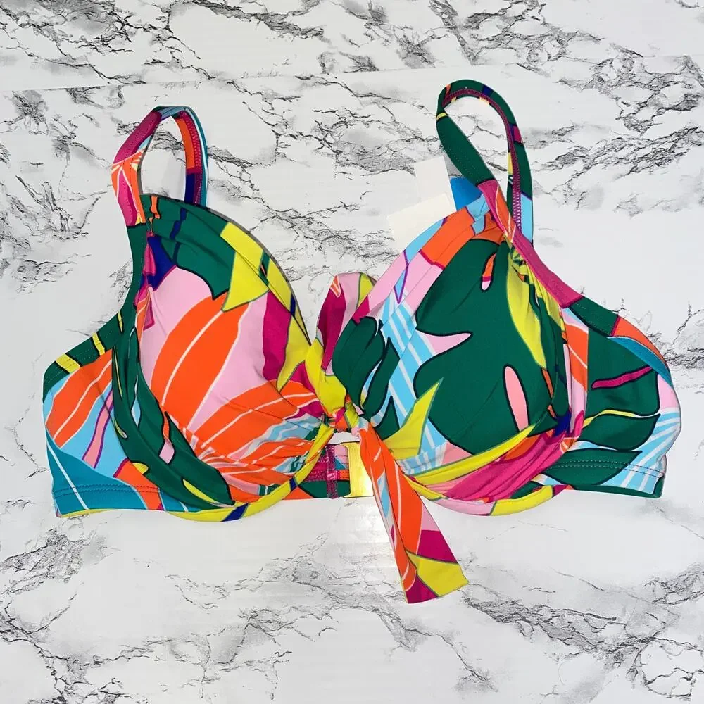 NWT Bleu Rod Beattie Life of The Party Molded Underwire Bikini Top Women's 34D